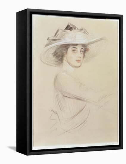 Portrait of a Woman, 1909-Paul Cesar Helleu-Framed Premier Image Canvas