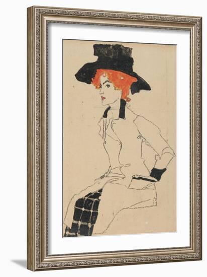 Portrait of a Woman, 1910-Egon Schiele-Framed Giclee Print