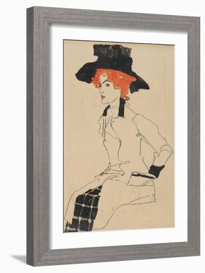 Portrait of a Woman, 1910-Egon Schiele-Framed Giclee Print