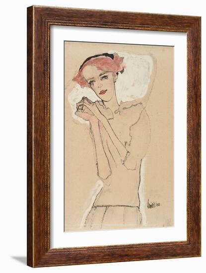 Portrait of a Woman, 1910-Egon Schiele-Framed Giclee Print