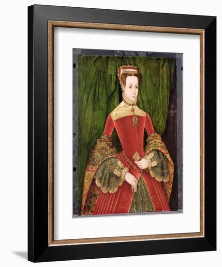 Portrait of a Woman, Aged 16, Previously Identified as Mary Fitzalan, Duchess of Norfolk, 1565-Hans Eworth-Framed Giclee Print