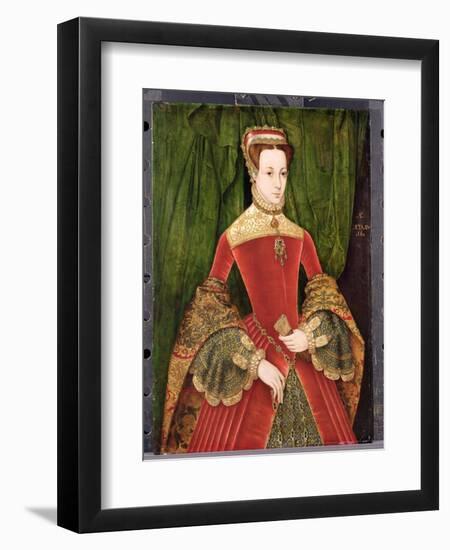 Portrait of a Woman, Aged 16, Previously Identified as Mary Fitzalan, Duchess of Norfolk, 1565-Hans Eworth-Framed Giclee Print