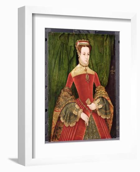 Portrait of a Woman, Aged 16, Previously Identified as Mary Fitzalan, Duchess of Norfolk, 1565-Hans Eworth-Framed Giclee Print