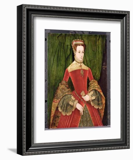 Portrait of a Woman, Aged 16, Previously Identified as Mary Fitzalan, Duchess of Norfolk, 1565-Hans Eworth-Framed Giclee Print