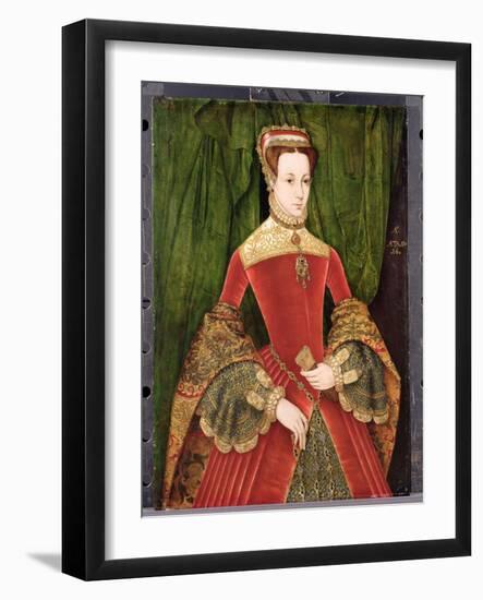 Portrait of a Woman, Aged 16, Previously Identified as Mary Fitzalan, Duchess of Norfolk, 1565-Hans Eworth-Framed Giclee Print