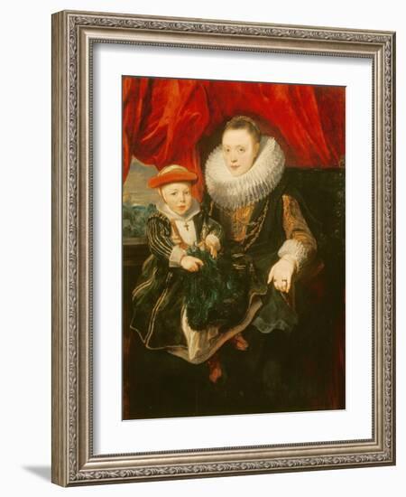 Portrait of a Woman and Child-Anthony Van Dyck-Framed Giclee Print