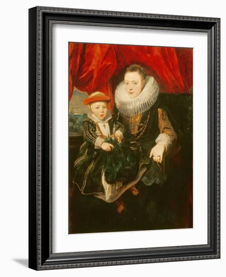 Portrait of a Woman and Child-Anthony Van Dyck-Framed Giclee Print