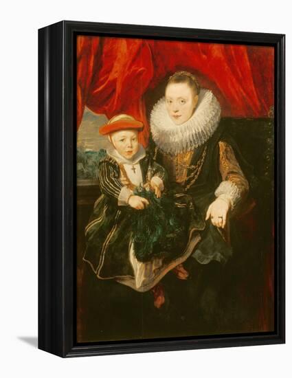 Portrait of a Woman and Child-Anthony Van Dyck-Framed Premier Image Canvas
