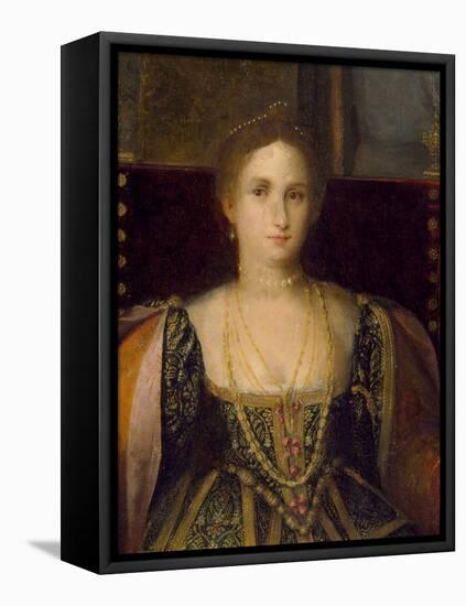 Portrait of a Woman as Cleopatra (Oil on Canvas)-Italian School-Framed Premier Image Canvas