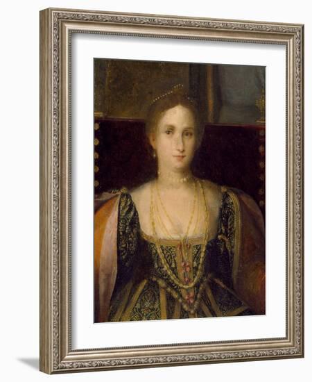 Portrait of a Woman as Cleopatra (Oil on Canvas)-Italian School-Framed Giclee Print