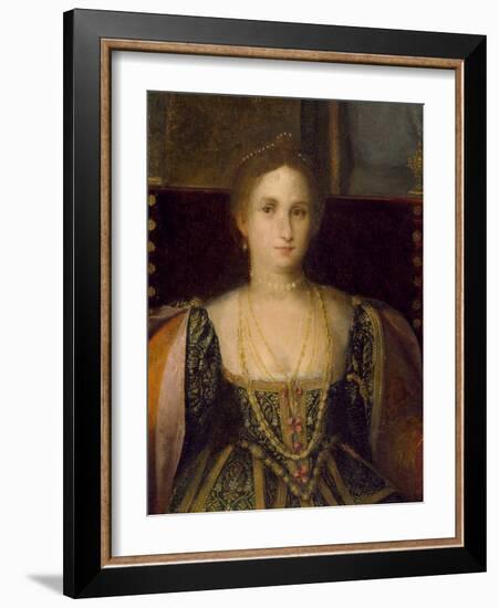 Portrait of a Woman as Cleopatra (Oil on Canvas)-Italian School-Framed Giclee Print