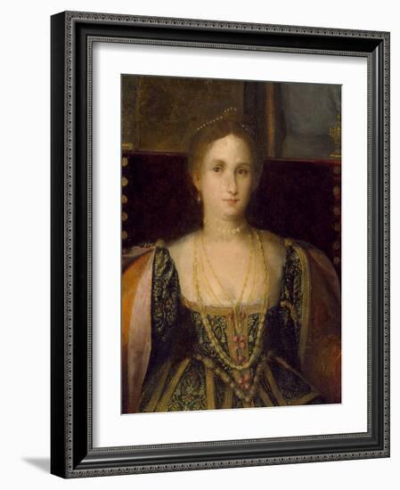 Portrait of a Woman as Cleopatra (Oil on Canvas)-Italian School-Framed Giclee Print