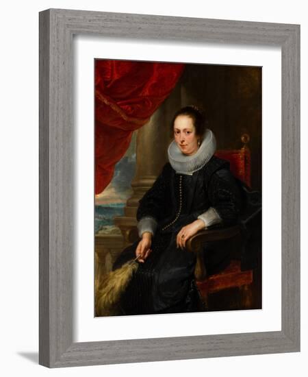 Portrait of a Woman, C.1630 (Oil on Panel)-Peter Paul Rubens-Framed Giclee Print