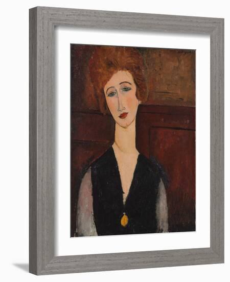 Portrait of a Woman, C.1917-18 (Oil on Canvas)-Amedeo Modigliani-Framed Giclee Print