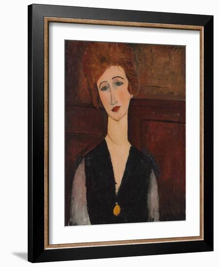 Portrait of a Woman, C.1917-18 (Oil on Canvas)-Amedeo Modigliani-Framed Giclee Print