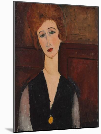 Portrait of a Woman, C.1917-18 (Oil on Canvas)-Amedeo Modigliani-Mounted Giclee Print