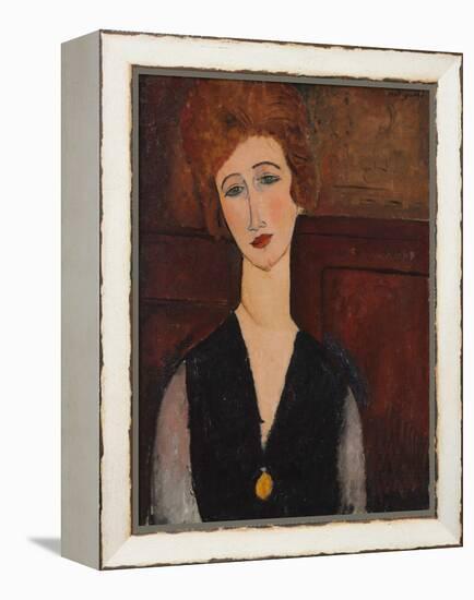 Portrait of a Woman, C.1917-18 (Oil on Canvas)-Amedeo Modigliani-Framed Premier Image Canvas