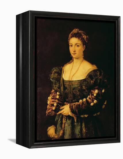 Portrait of a Woman, Called La Bella-Titian (Tiziano Vecelli)-Framed Premier Image Canvas