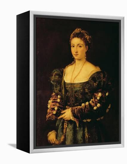 Portrait of a Woman, Called La Bella-Titian (Tiziano Vecelli)-Framed Premier Image Canvas