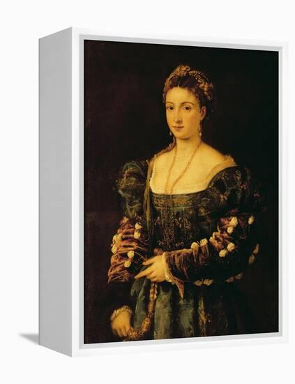 Portrait of a Woman, Called La Bella-Titian (Tiziano Vecelli)-Framed Premier Image Canvas