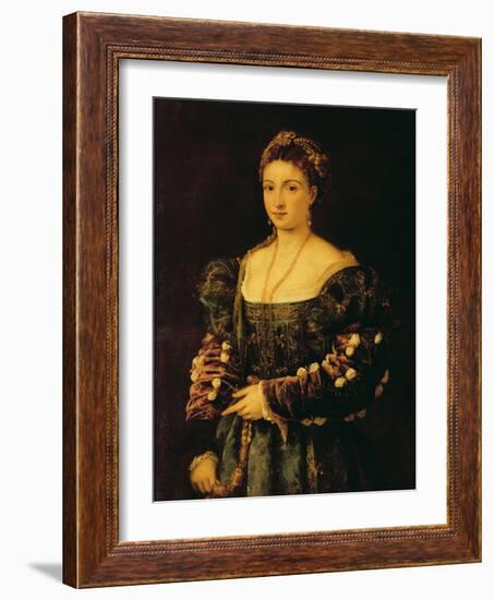 Portrait of a Woman, Called La Bella-Titian (Tiziano Vecelli)-Framed Giclee Print