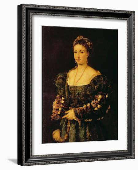 Portrait of a Woman, Called La Bella-Titian (Tiziano Vecelli)-Framed Giclee Print