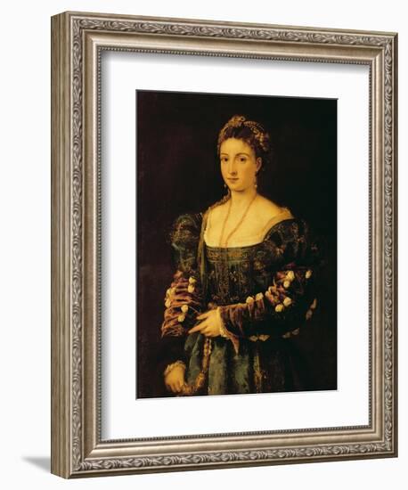 Portrait of a Woman, Called La Bella-Titian (Tiziano Vecelli)-Framed Giclee Print