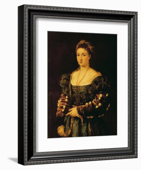 Portrait of a Woman, Called La Bella-Titian (Tiziano Vecelli)-Framed Premium Giclee Print