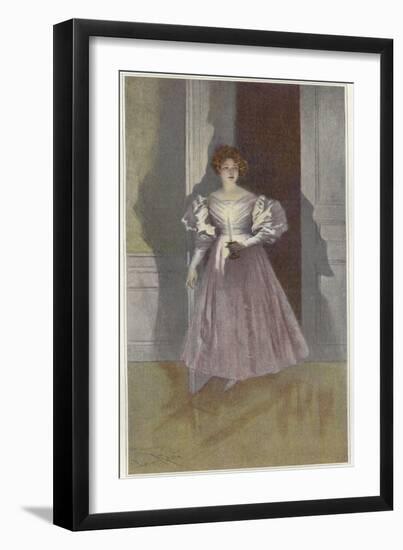Portrait of a Woman Carrying a Candle-Lucius Rossi-Framed Giclee Print