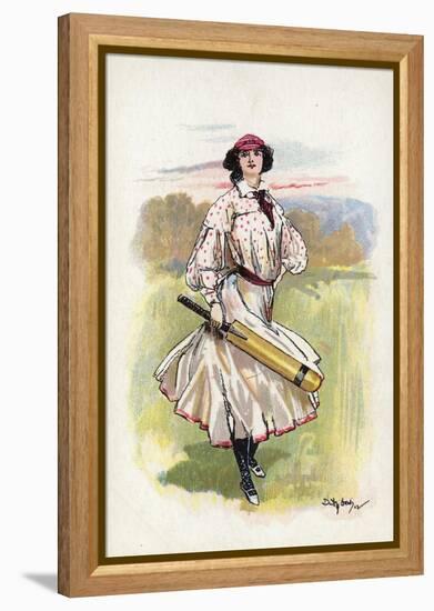 Portrait of a Woman Cricketer-null-Framed Premier Image Canvas