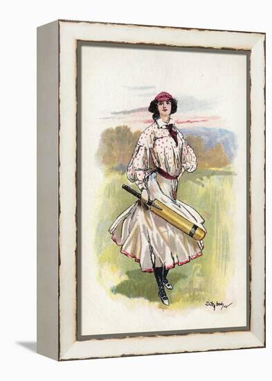 Portrait of a Woman Cricketer-null-Framed Premier Image Canvas