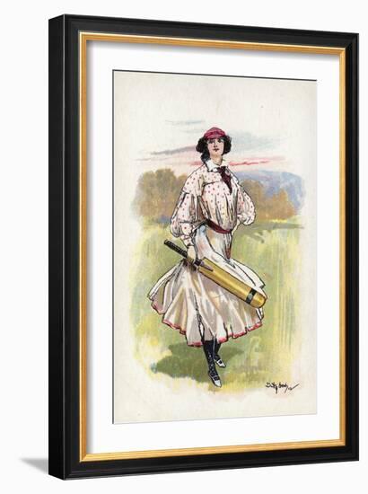 Portrait of a Woman Cricketer-null-Framed Giclee Print