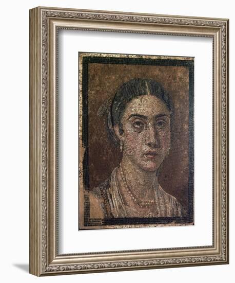 Portrait of a woman from a Roman floor mosaic, 1st century. Artist: Unknown-Unknown-Framed Giclee Print