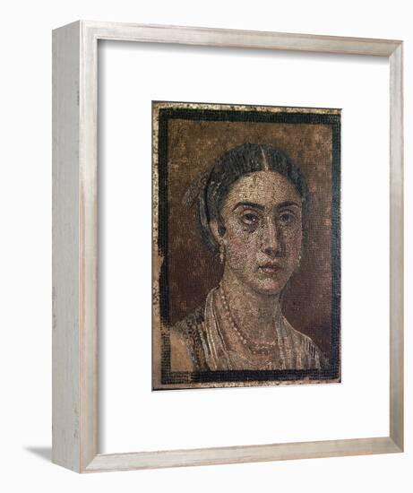 Portrait of a woman from a Roman floor mosaic, 1st century. Artist: Unknown-Unknown-Framed Giclee Print