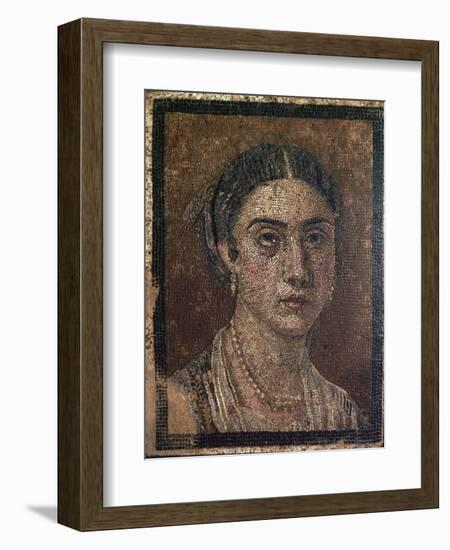 Portrait of a woman from a Roman floor mosaic, 1st century. Artist: Unknown-Unknown-Framed Giclee Print