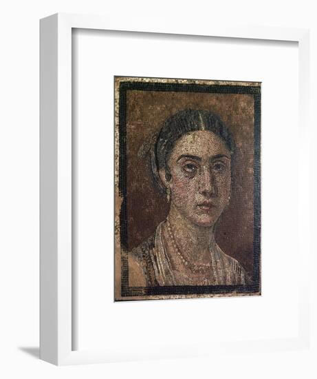 Portrait of a woman from a Roman floor mosaic, 1st century. Artist: Unknown-Unknown-Framed Giclee Print