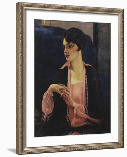 Portrait of a Woman, Half Length, 1905-William Kay Blacklock-Framed Giclee Print