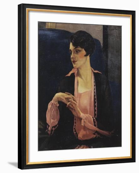 Portrait of a Woman, Half Length, 1905-William Kay Blacklock-Framed Giclee Print