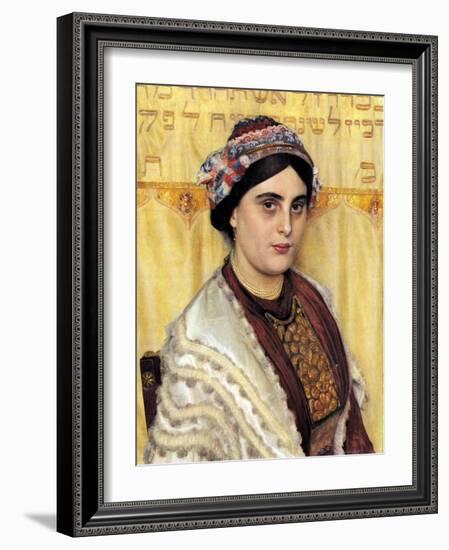 Portrait of a Woman in Festive Dress-Isidor Kaufmann-Framed Art Print