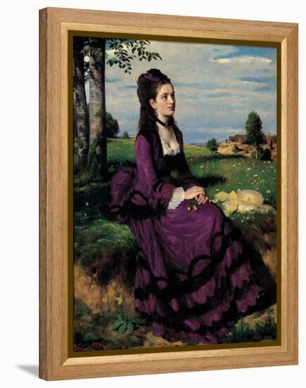 Portrait of a Woman in Lilac-Giovanni Antonio Pellegrini-Framed Premier Image Canvas