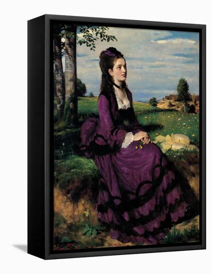 Portrait of a Woman in Lilac-Giovanni Antonio Pellegrini-Framed Premier Image Canvas