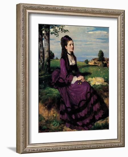 Portrait of a Woman in Lilac-Giovanni Antonio Pellegrini-Framed Giclee Print