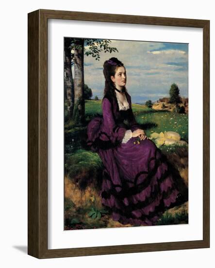 Portrait of a Woman in Lilac-Giovanni Antonio Pellegrini-Framed Giclee Print