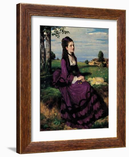 Portrait of a Woman in Lilac-Giovanni Antonio Pellegrini-Framed Giclee Print