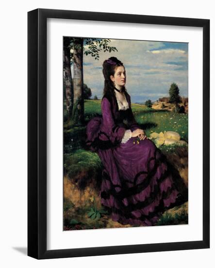 Portrait of a Woman in Lilac-Giovanni Antonio Pellegrini-Framed Giclee Print