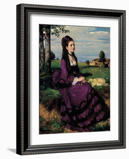 Portrait of a Woman in Lilac-Giovanni Antonio Pellegrini-Framed Giclee Print