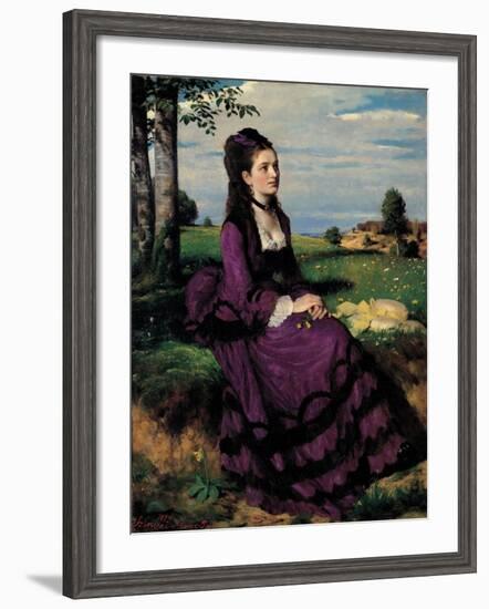 Portrait of a Woman in Lilac-Pal Szinyei Merse-Framed Art Print