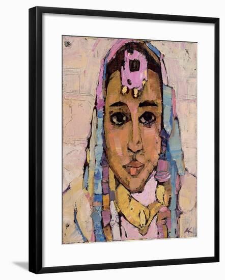 Portrait of a Woman in White-Anna Kostenko-Framed Giclee Print