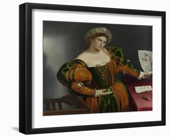 Portrait of a Woman Inspired by Lucretia, Ca 1530-Lorenzo Lotto-Framed Giclee Print