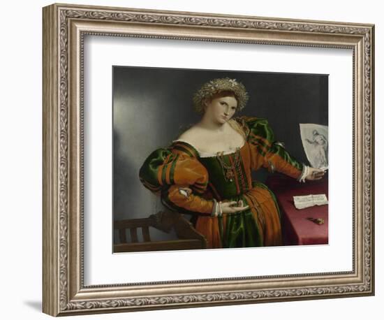 Portrait of a Woman Inspired by Lucretia, Ca 1530-Lorenzo Lotto-Framed Giclee Print